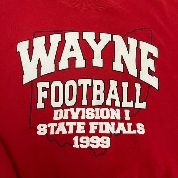 90s Wayne Football 1999 State Finals Sweatshirt 2X - Picture 4 of 11